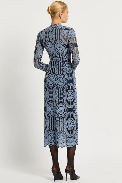 Alexa Shift Dress - Light Blue Navy