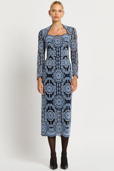 Alexa Shift Dress - Light Blue Navy