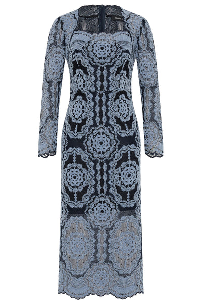 Alexa Shift Dress - Light Blue Navy