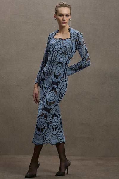 Alexa Shift Dress - Light Blue Navy