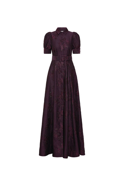 Afina Short Sleeve Gown - Blackberry