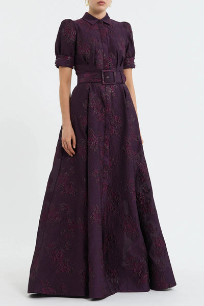 Afina Short Sleeve Gown - Blackberry