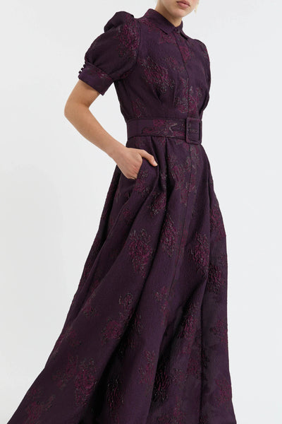 Afina Short Sleeve Gown - Blackberry
