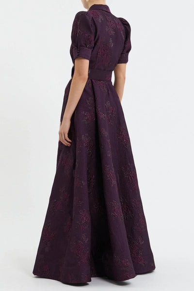 Afina Short Sleeve Gown - Blackberry
