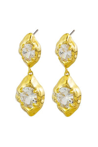 Alessia Crystal Earrings - Gold