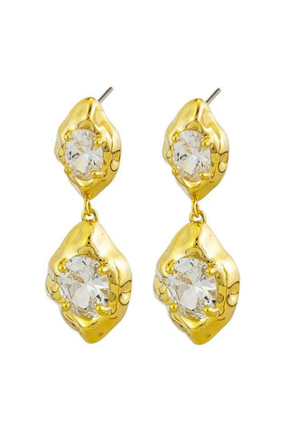 Alessia Crystal Earrings - Gold