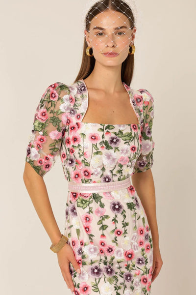 Alyssium Midi Dress - Mauve Floral