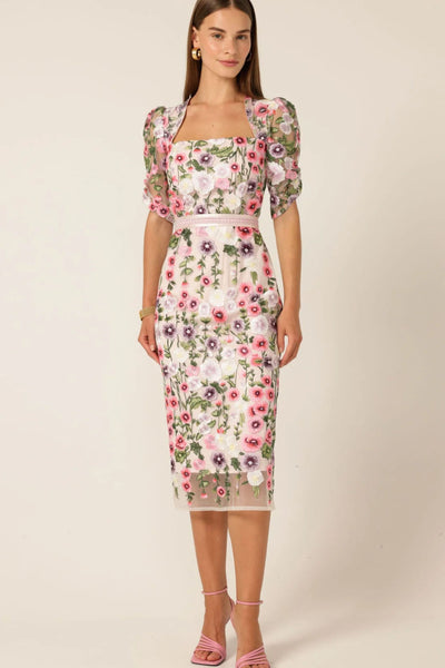 Alyssium Midi Dress - Mauve Floral