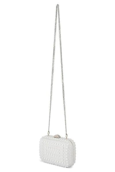 Ari Hotfix Pearl Clutch - White