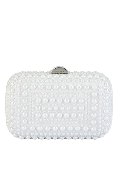 Ari Hotfix Pearl Clutch - White