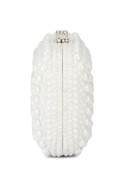 Ari Hotfix Pearl Clutch - White