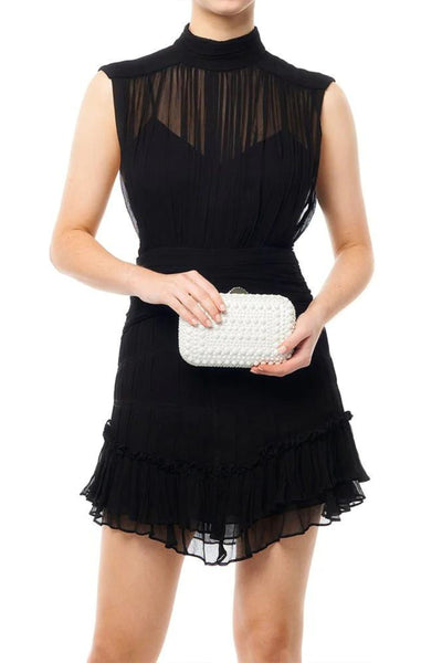 Ari Hotfix Pearl Clutch - White