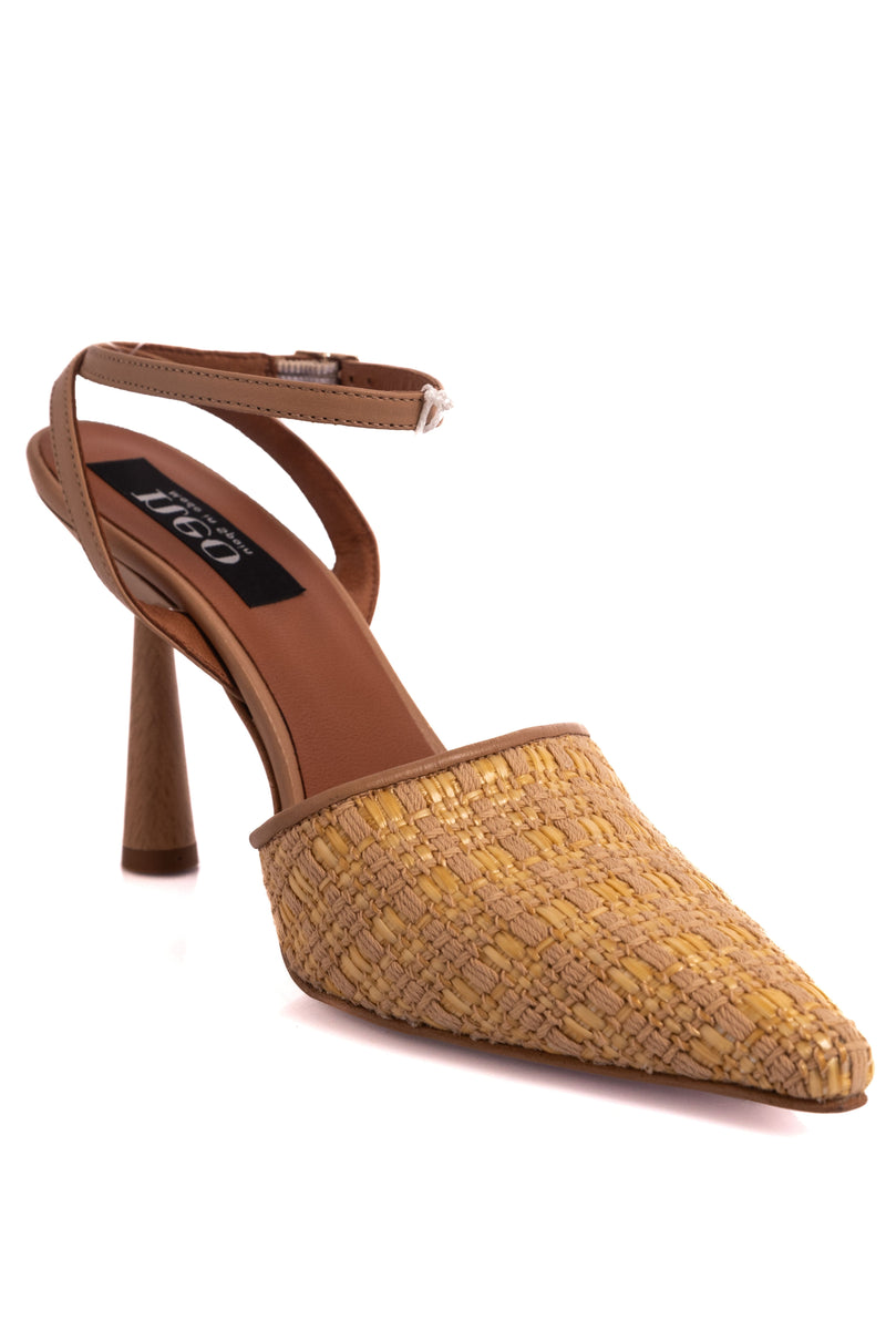 NEO AG-23071 Balsa Raffia Wooden Heels Natural Beige – Smoke