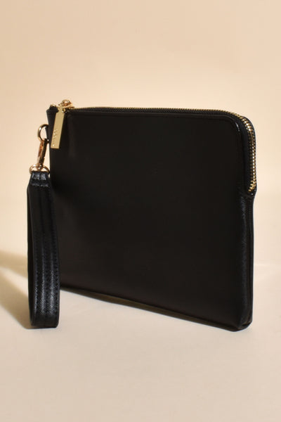 Becca Textured Corner Zip Pouch - Black