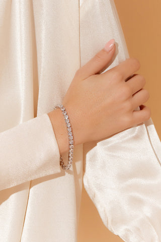 CZ Tennis Bracelet - Silver Crystal