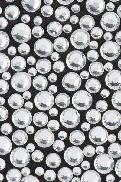 Casey Hot Fix Encrusted Crystal Clutch - Black Silver