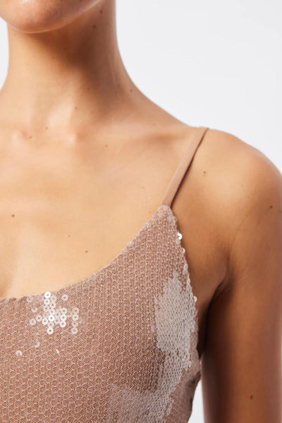 Celestial Sequin Maxi Dress - Neutral SIZE M/10 ONLY