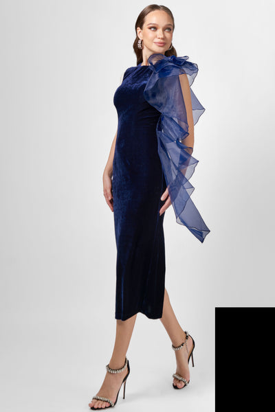 Charlie Cascading Ruffle Midi - Black