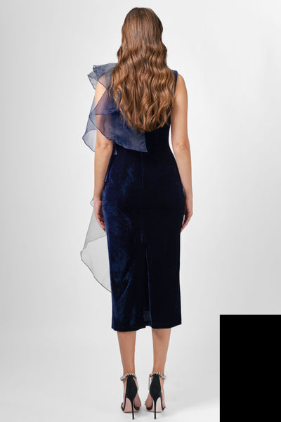 Charlie Cascading Ruffle Midi - Black