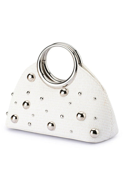 Charlotte Woven Top Handle - White