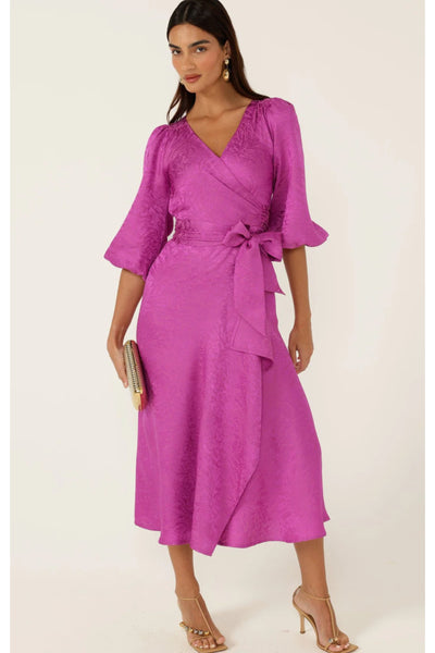 Chateau Wrap Dress - Magenta