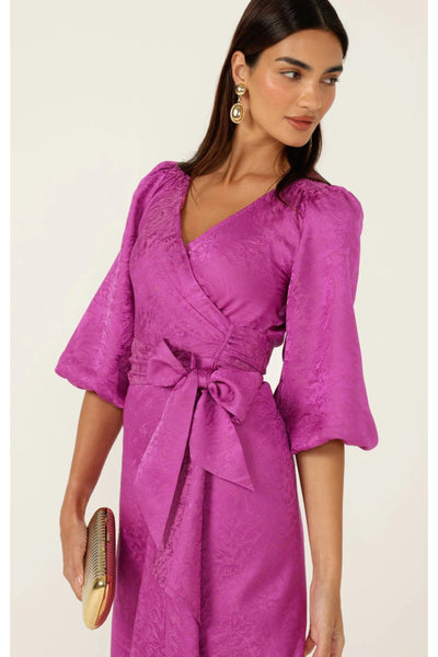Chateau Wrap Dress - Magenta