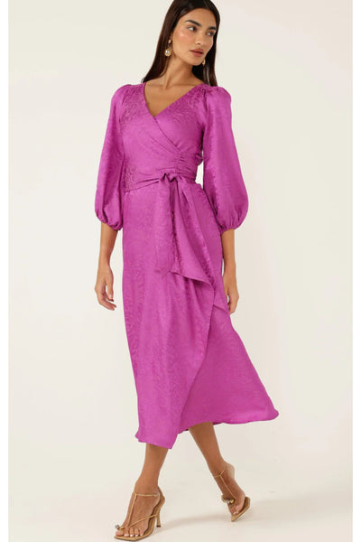 Chateau Wrap Dress - Magenta