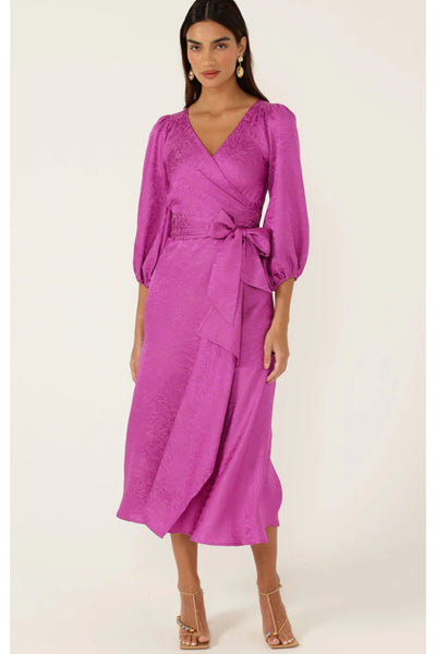 Chateau Wrap Dress - Magenta