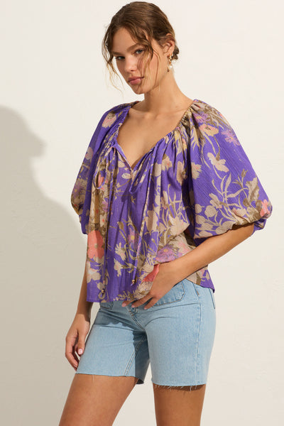 Cora Blouse - Purple Lurex
