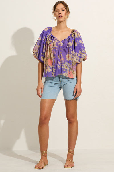 Cora Blouse - Purple Lurex