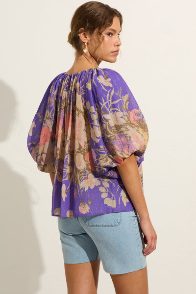 Cora Blouse - Purple Lurex