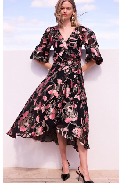 Dawn Peach Silk Wrap Dress SIZE 8 ONLY