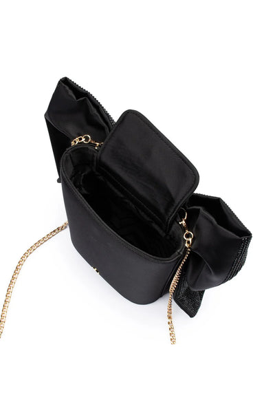 Drew Crystal Bow Bag - Black