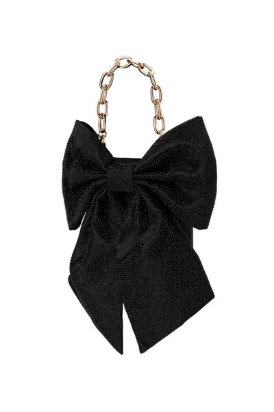 Drew Crystal Bow Bag - Black