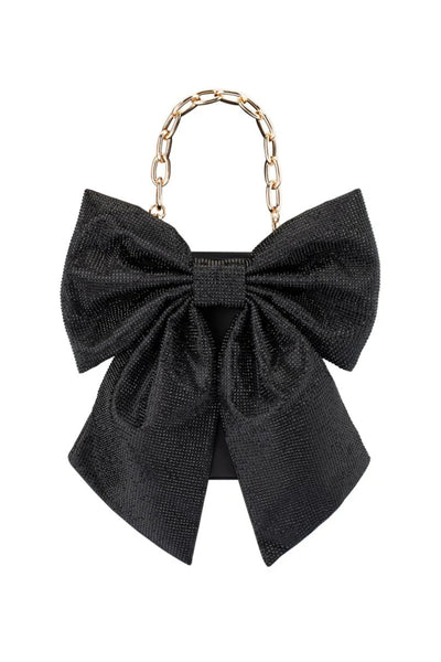 Drew Crystal Bow Bag - Black