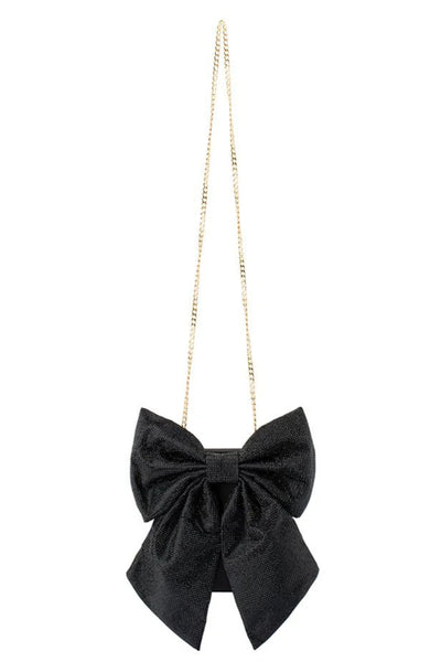 Drew Crystal Bow Bag - Black