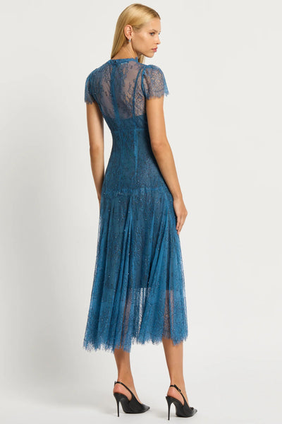 Elsa Lace Midi Dress - Cornflower Blue