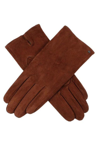 Emily Suede Leather Gloves - Cognac