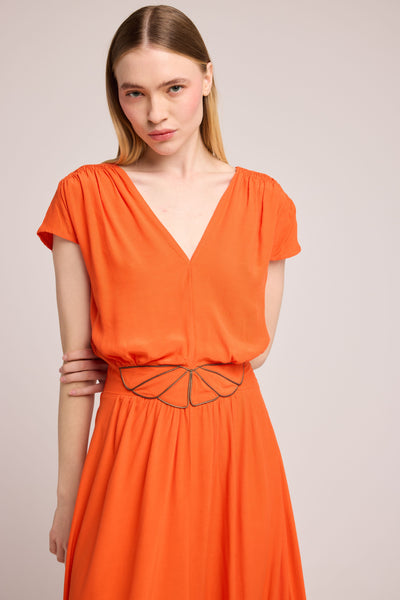 Fayence Midi Dress - Orange