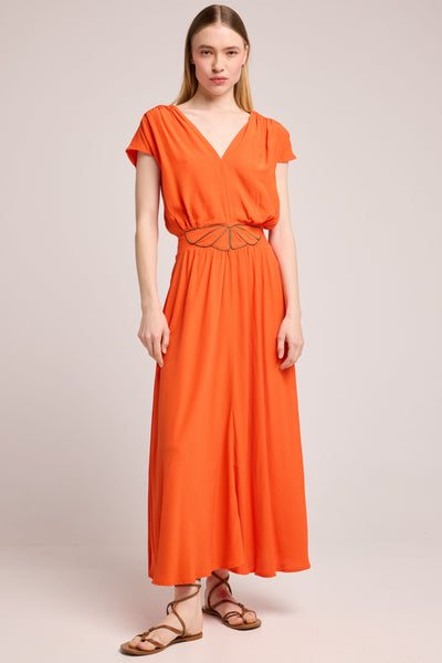 Fayence Midi Dress - Orange