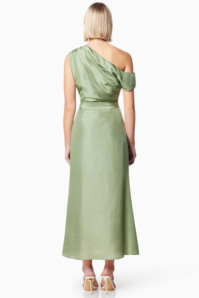 Finesse Silk Midi Dress - Sage SIZE XXL/16 ONLY