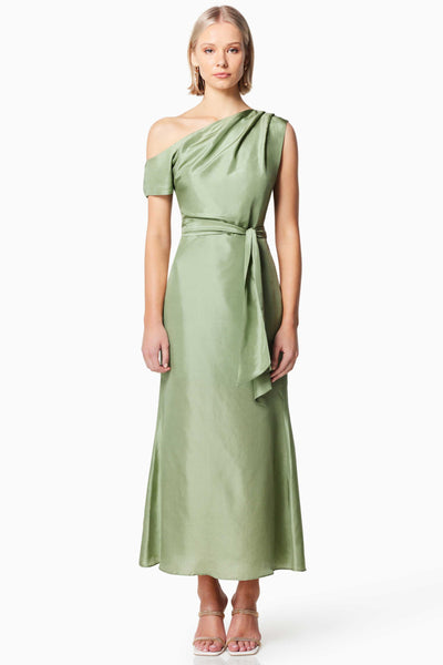 Finesse Silk Midi Dress - Sage SIZE XXL/16 ONLY