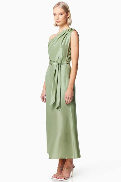 Finesse Silk Midi Dress - Sage SIZE XXL/16 ONLY