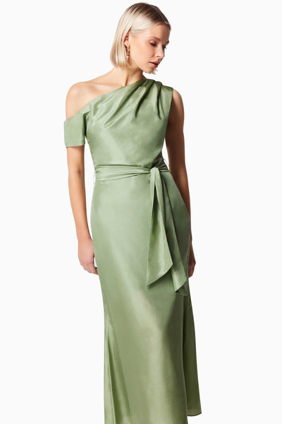 Finesse Silk Midi Dress - Sage SIZE XXL/16 ONLY
