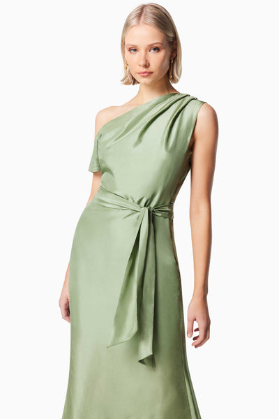 Finesse Silk Midi Dress - Sage SIZE XXL/16 ONLY