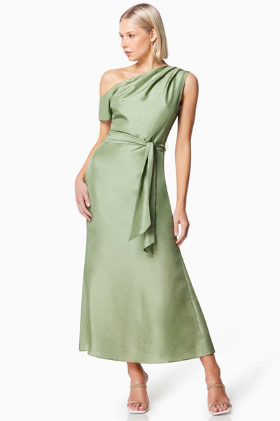 Finesse Silk Midi Dress - Sage SIZE XXL/16 ONLY