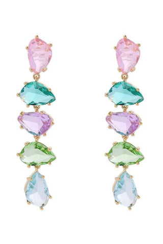 Frances Crystal Drop Earrings - Multi