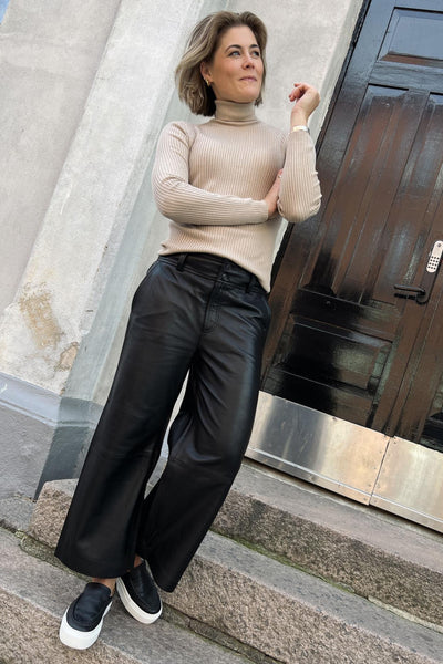 Gazy Leather Pants - Black