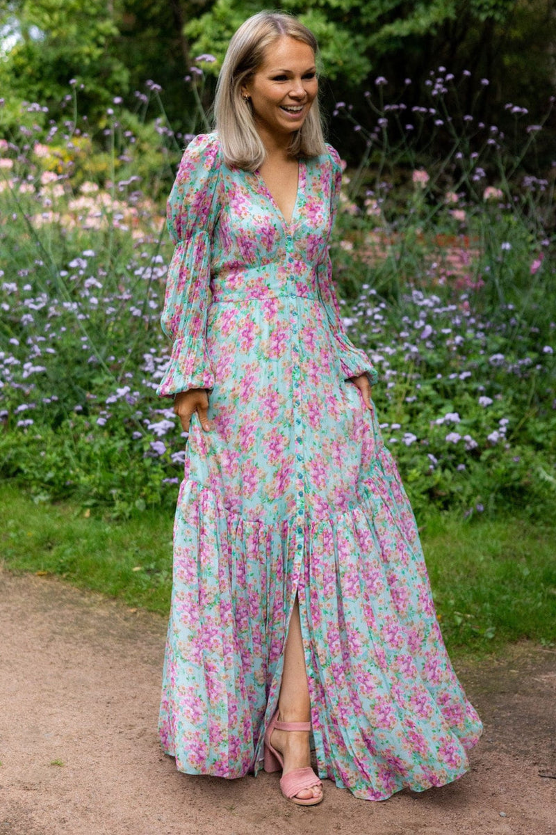 Georgette Maxi Dress Summer Flowers - Main Image