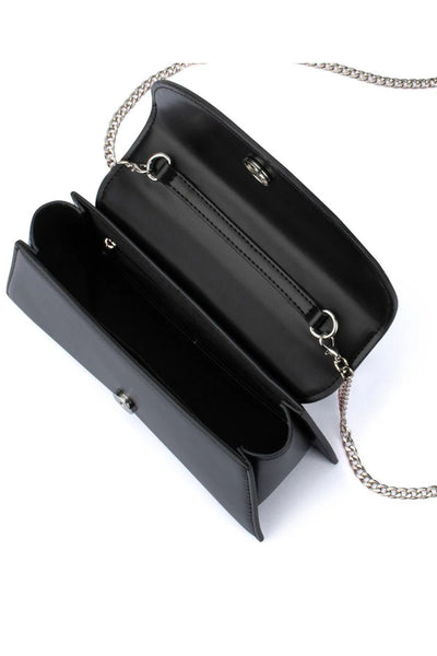 Gianna Crystal Top Handle Bag - Black